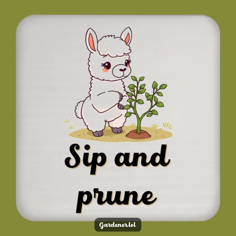 Funny Llama Gardener Drink Coasters: Cute Alpaca Set, Perfect Funny Gift
