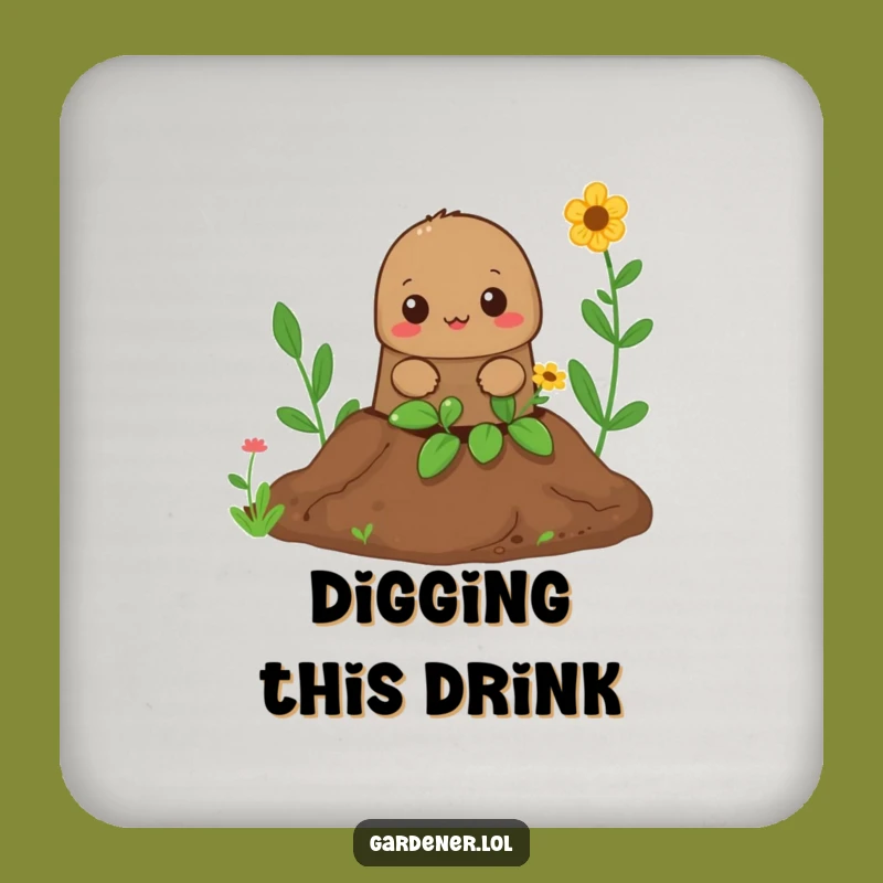 Funny Mole Gardener Drink Coasters: Cute Peeking Set, Perfect Funny Gift