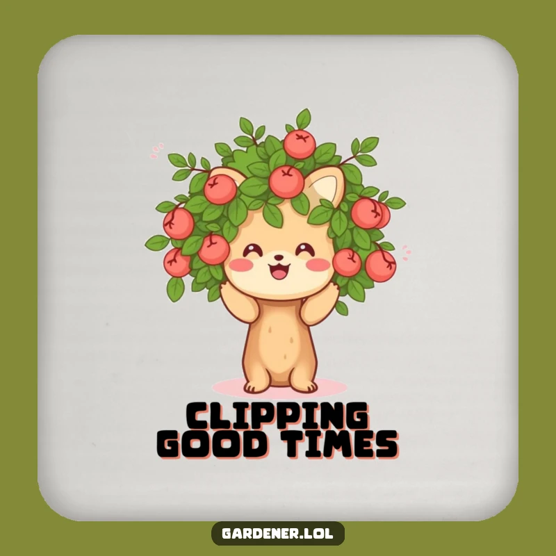 Funny Pruning Animal Coaster: Cheerful Gardener Drink Gift