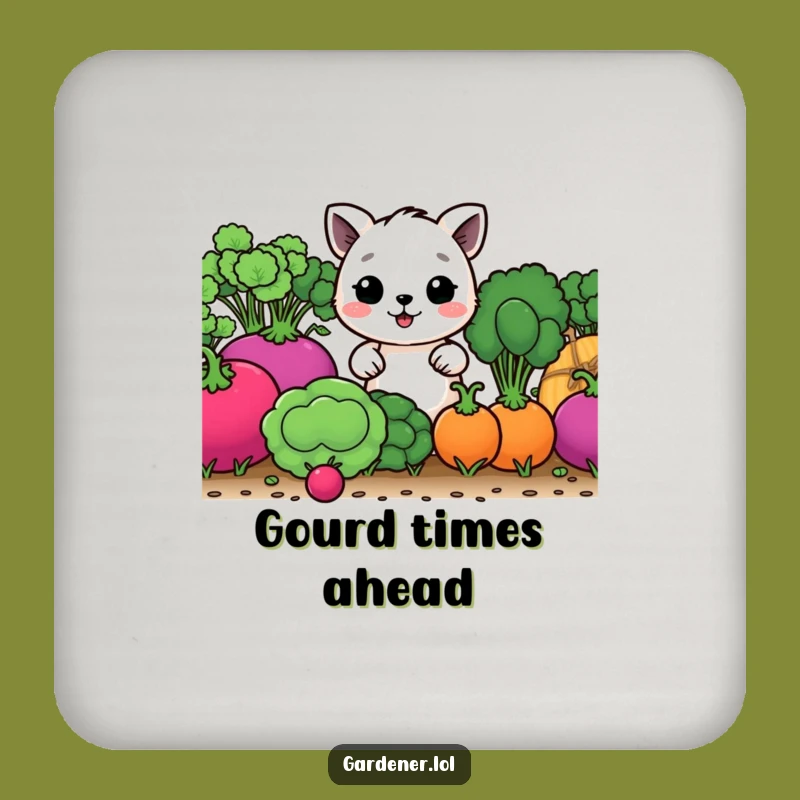 Funny Drink Coaster - Happy Animal Gardener, Quirky Funny Gift Set