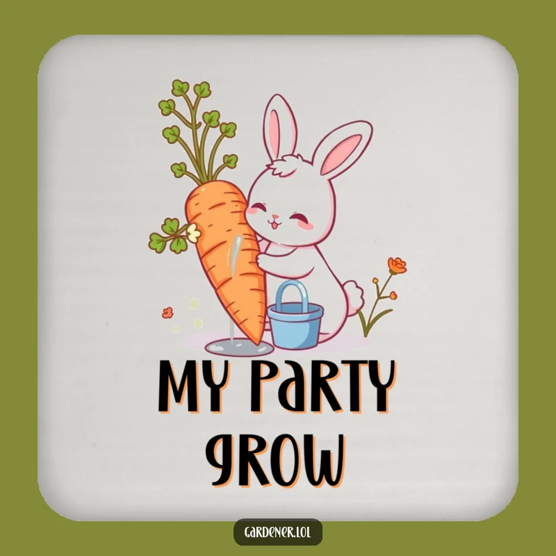 Funny Cute Bunny Coaster, Hilarious Gardener Table Protection