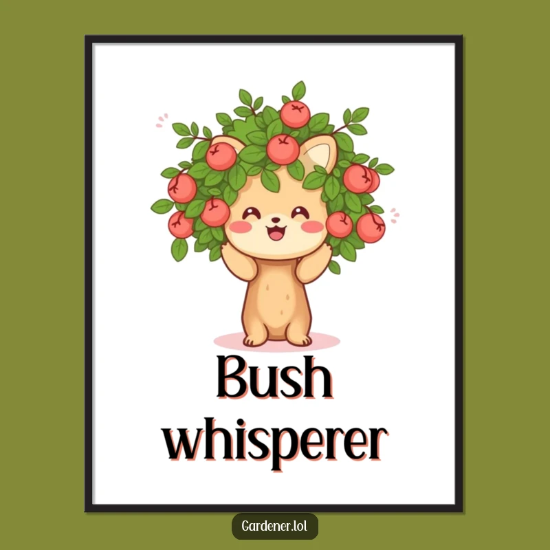Funny Pruning Animal Poster: Cheerful Gardener Wall Art Gift