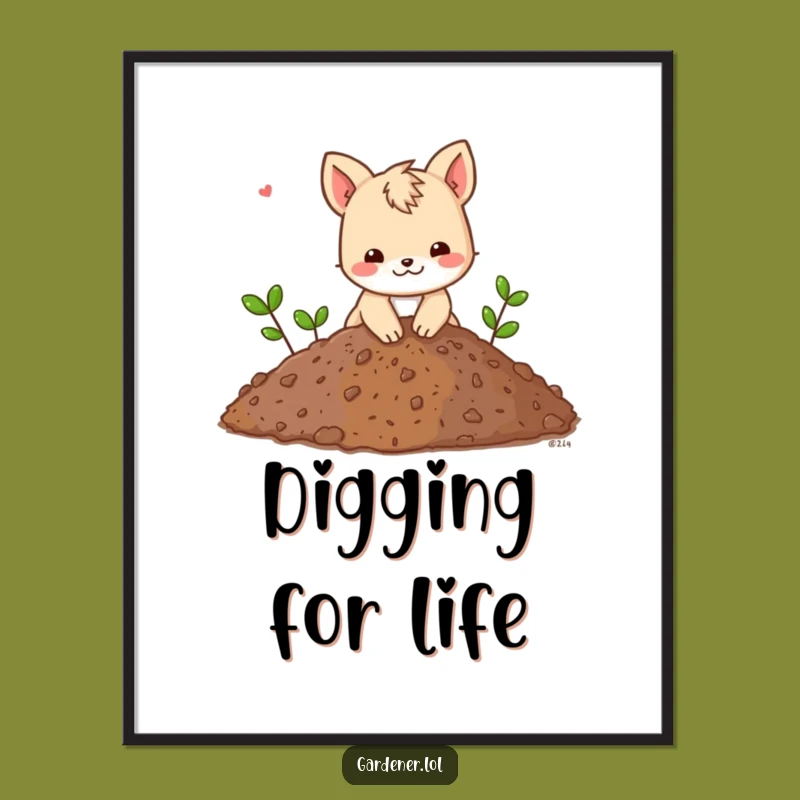 Funny Animal Digging Poster: Dig into Decor, a Hilarious Gift for Workers