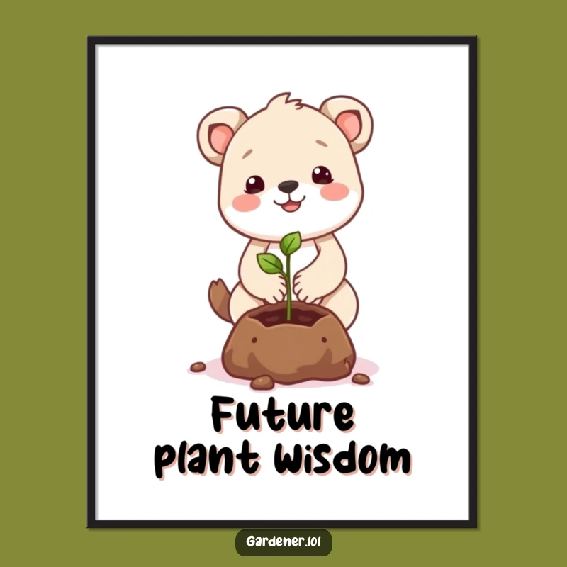 Funny Planting Animal Poster: Bring Gentle Garden Vibes and Smiles to Your Walls