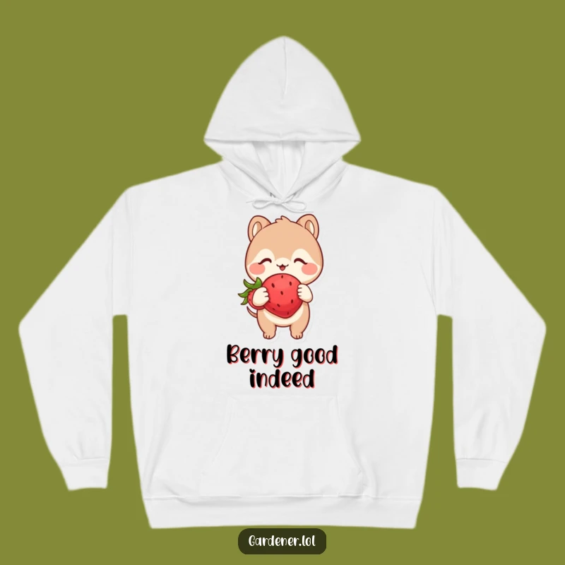 Funny Hoodie: Animal's Strawberry Delight, Cozy & Cute Gag Gift for Berry Lovers