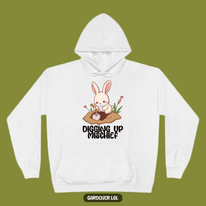 Funny Rabbit Digging Hoodie: Cozy Bunny Sweatshirt, Perfect Funny Gift