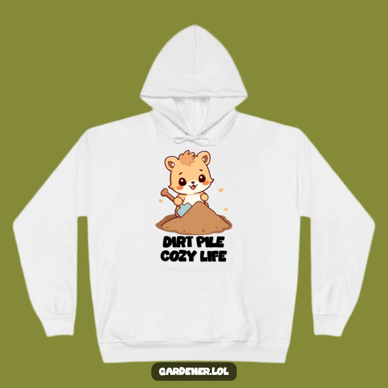 Cozy Funny Dirt Shoveling Animal Hoodie: Stay Warm While Digging for Laughs