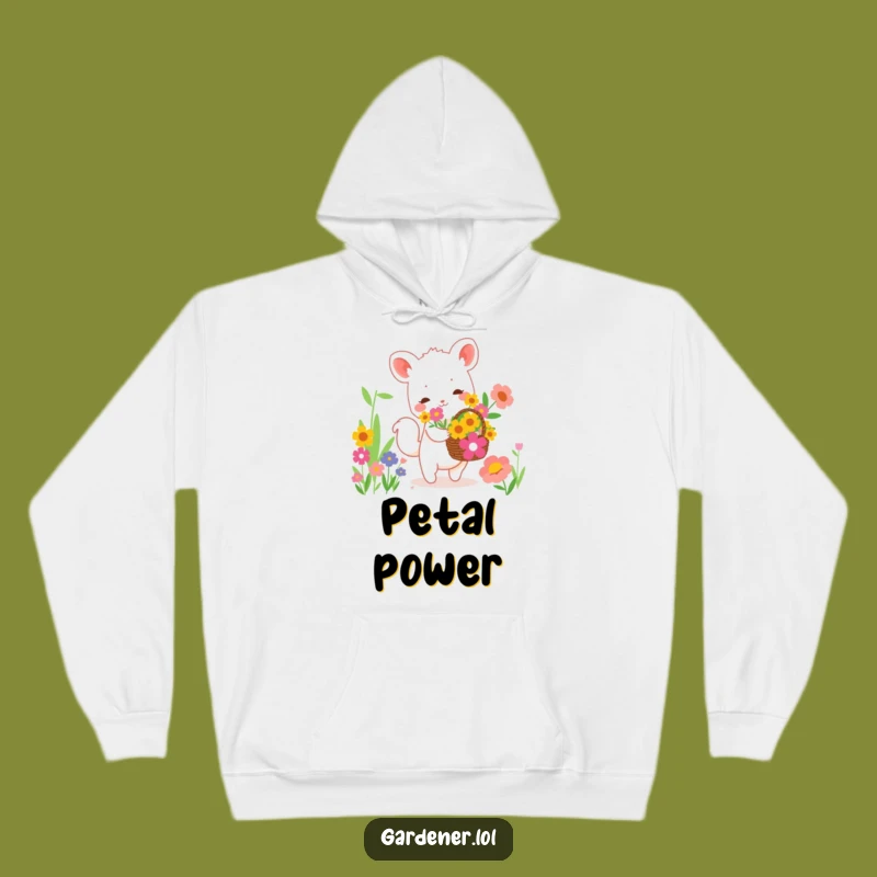 Funny Hoodie: Animal Gathers Blooms, Cozy & Cute Gag Gift for Flower Lovers