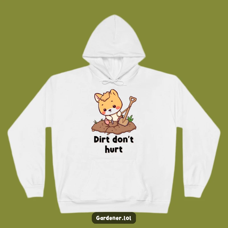 Funny Playful Animal Digging Hoodie, Cozy Gardener's Sweatshirt