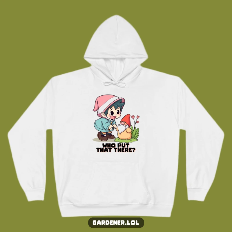 Funny Startled Gnome Trip Hoodie - Cozy Comical Character Clothing