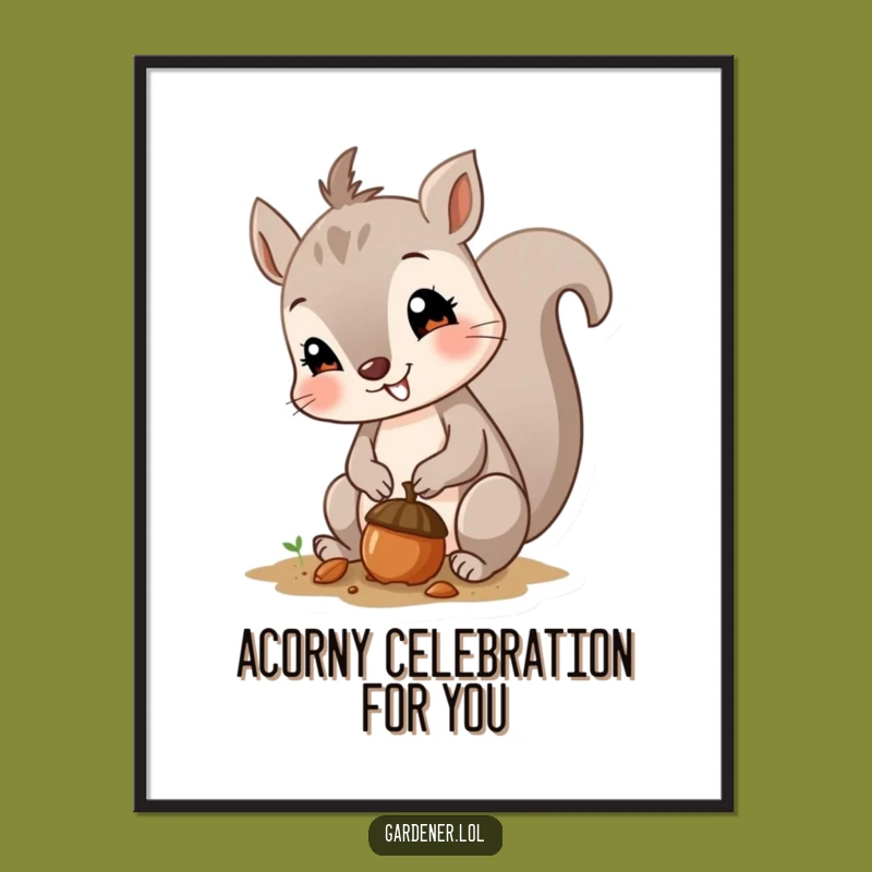 Free Printable Wall Art: Curious Squirrel, Acorn Art, Whimsical Downloadable Decor