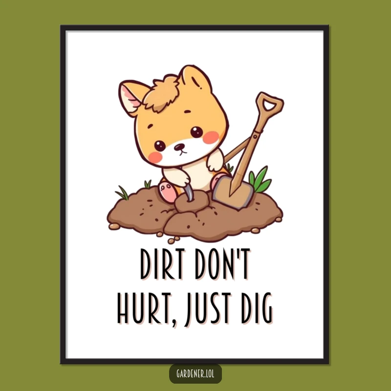 Free Printable Wall Art: Digging Animal Funny Downloadable Art for Playful Spaces