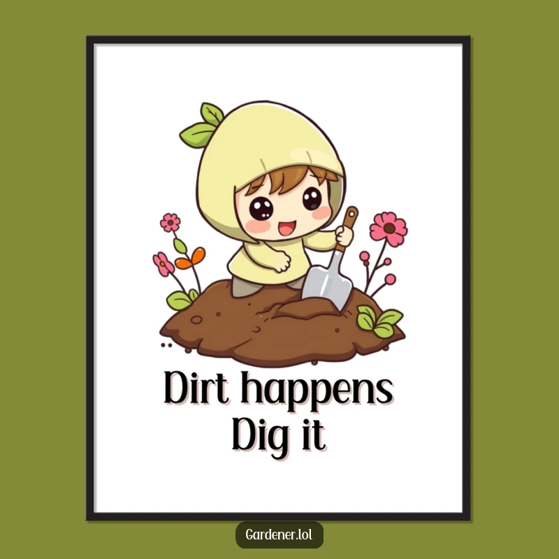 Funny Free Printable Wall Art: Digging Character, DIY Downloadable Decor