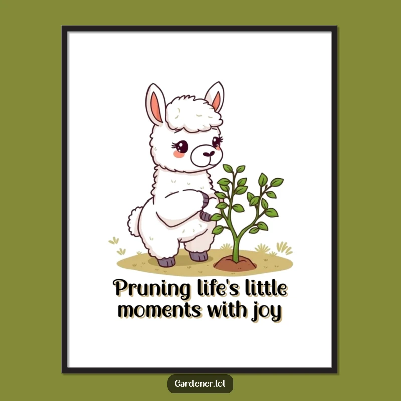 Free Printable Llama Gardener Wall Art - Funny Downloadable Decor for Home
