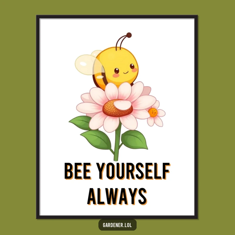 Free Printable Wall Art: Busy Bee Character for Funny, Energetic Home Decor Download