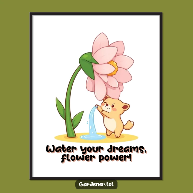 Free Printable Wall Art, Funny Downloadable Poster, Animal & Dancing Flower Decor