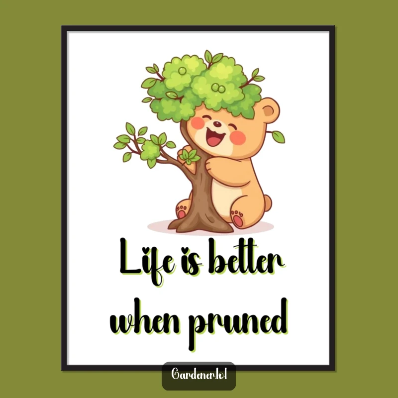 Free Printable Wall Art: Joyful Bear, Miniature Tree, Whimsical Downloadable Decor