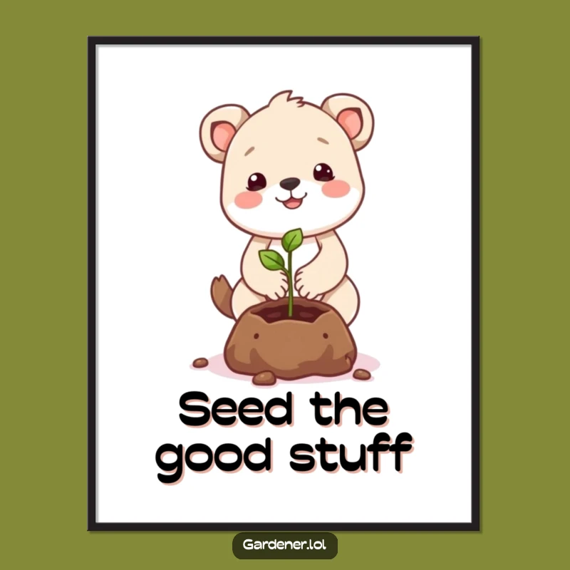 Free Printable Wall Art: Sweet Planting Animal, Charming Downloadable Decor