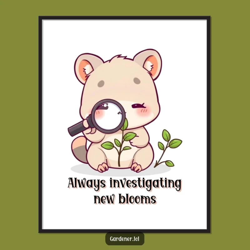 Funny Free Printable Wall Art: Curious Animal Botanist - Downloadable Art for Home Decor