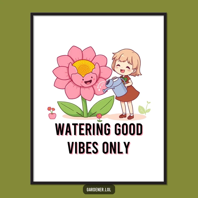 Funny Free Printable Wall Art: Happy Flower & Character, DIY Downloadable Decor