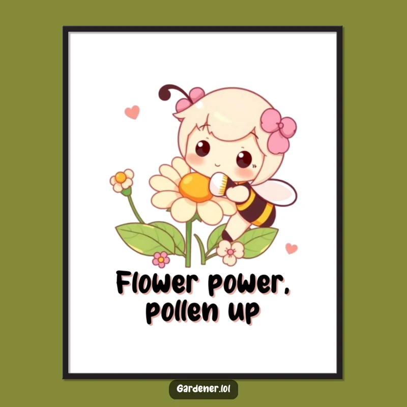 Funny Free Printable Wall Art: Pollinating Character, DIY Downloadable Decor