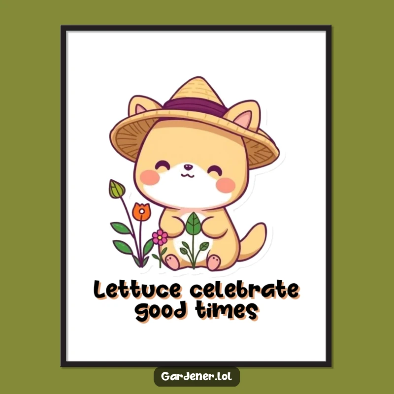 Free Printable Wall Art: Happy Gardener Animal, Charming Downloadable Decor