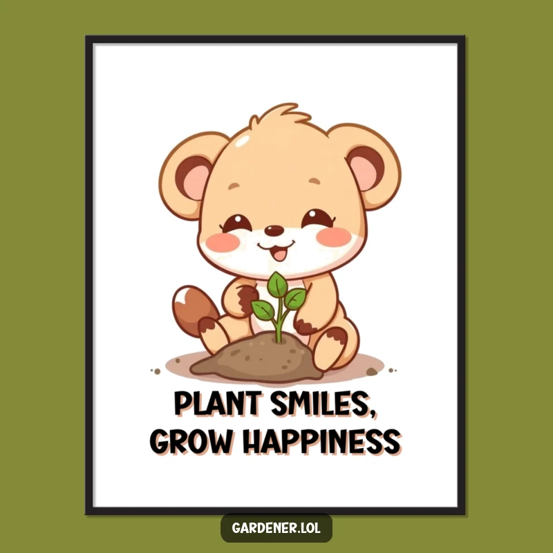 Free Printable Wall Art: Plant Joy, Funny Animal Gardener Downloadable Art!