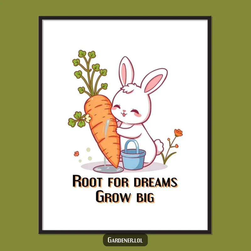 Free Printable Wall Art: Bunny's Giant Carrot Garden, Hilarious Downloadable Artwork Gift