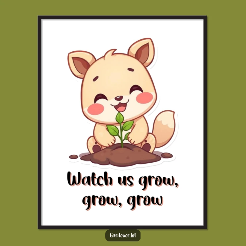 Free Printable Wall Art: Planting Animal Funny Downloadable Art for Green Spaces