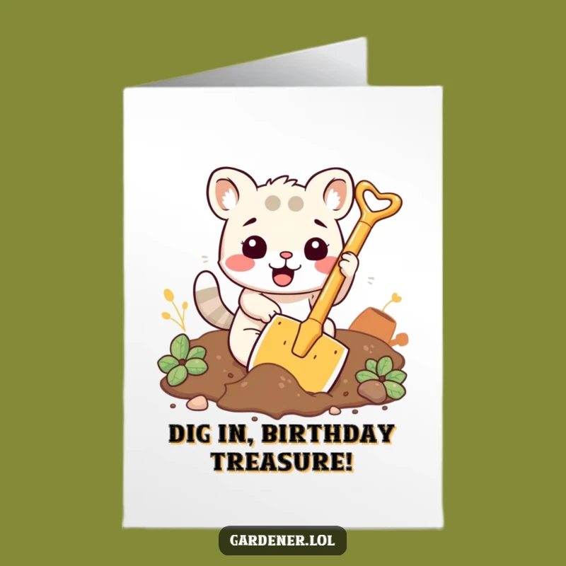 Free Printable Birthday Card, Funny Downloadable Gift, Digging for Fun