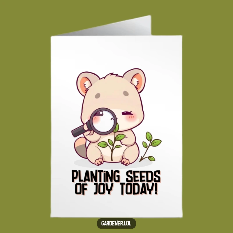Free Printable Birthday Card: Funny Animal Botanist - Downloadable & Print at Home Gift