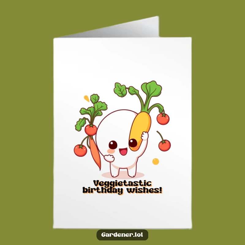 Free Printable Birthday Card: Funny Veggie Lover Character, Perfect Humorous Downloadable Gift