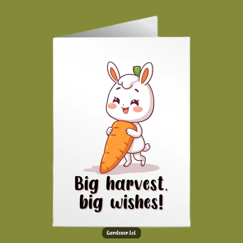 Free Printable Birthday Card: Giant Carrot Harvest, Funny Downloadable Gift
