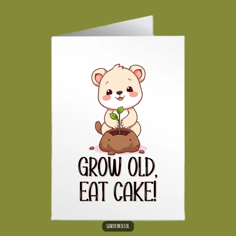 Free Printable Birthday Card: Planting Animal, Sweet & Funny Downloadable Gift