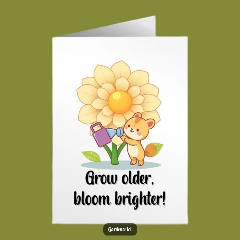 Free Printable Gardener Birthday Card: Funny Downloadable Gift for Blooming Celebrations
