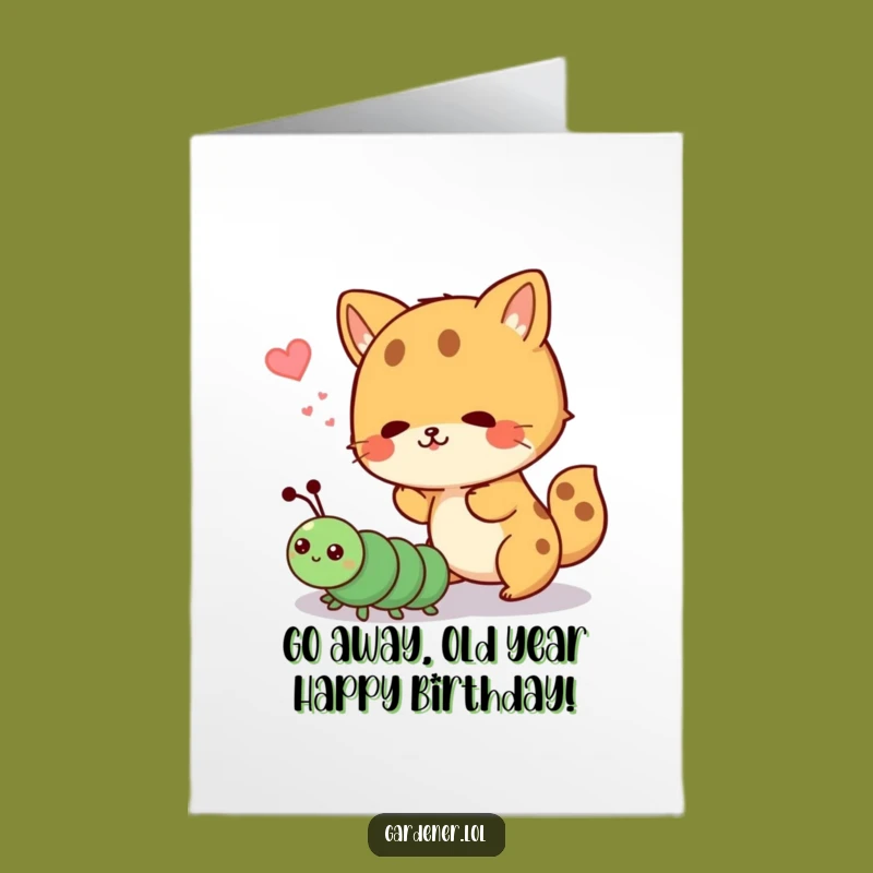 Funny Free Printable Birthday Card: Animal vs Caterpillar for a Playful Downloadable Gift