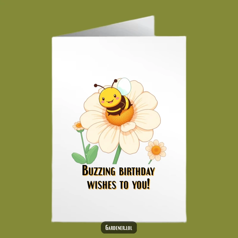 Happy Bee Flower Free Printable Birthday Card - Sweet DIY Surprise