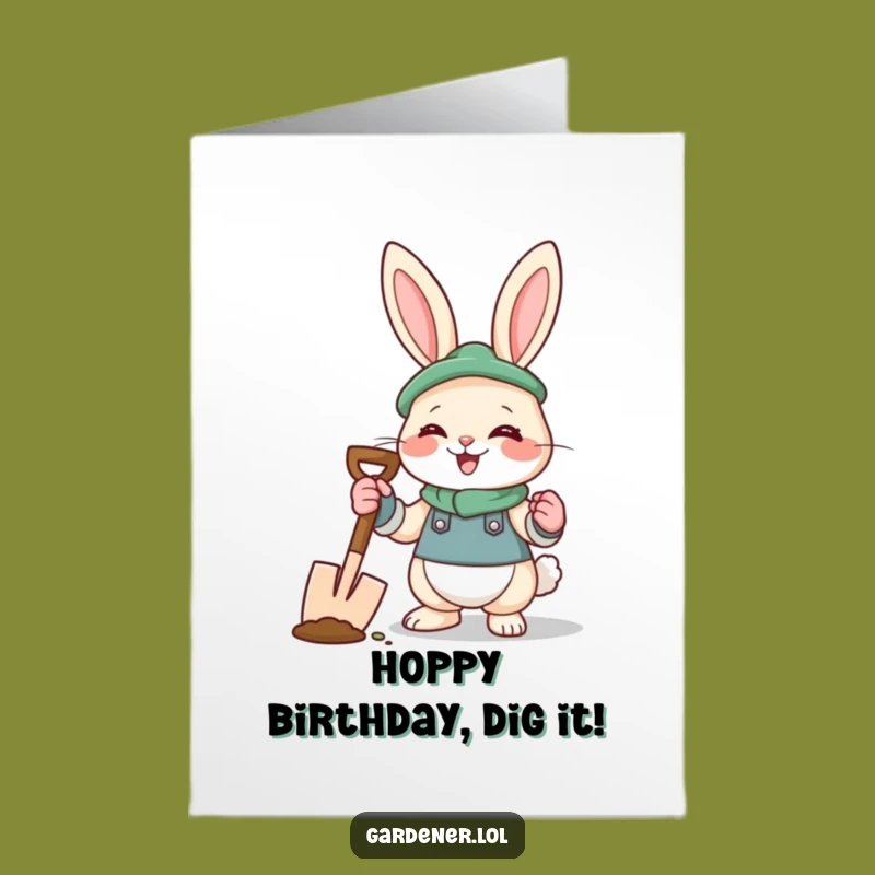 Giggling Gardener Rabbit Free Printable Birthday Card - Fun DIY Gift