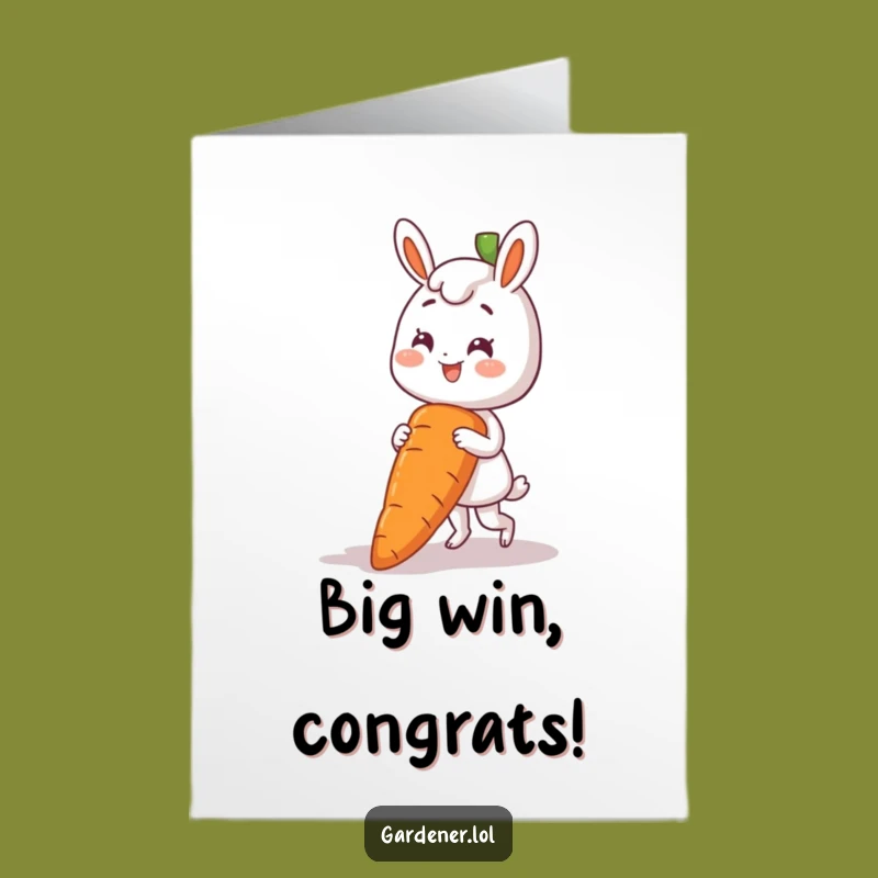 Free Printable Congrats Card: Giant Carrot Success, Humorous Downloadable Gift