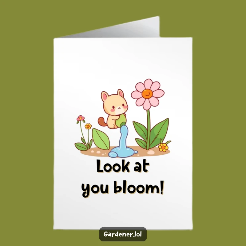 Free Printable Animal Congrats Card: Blooming Success Downloadable Celebration