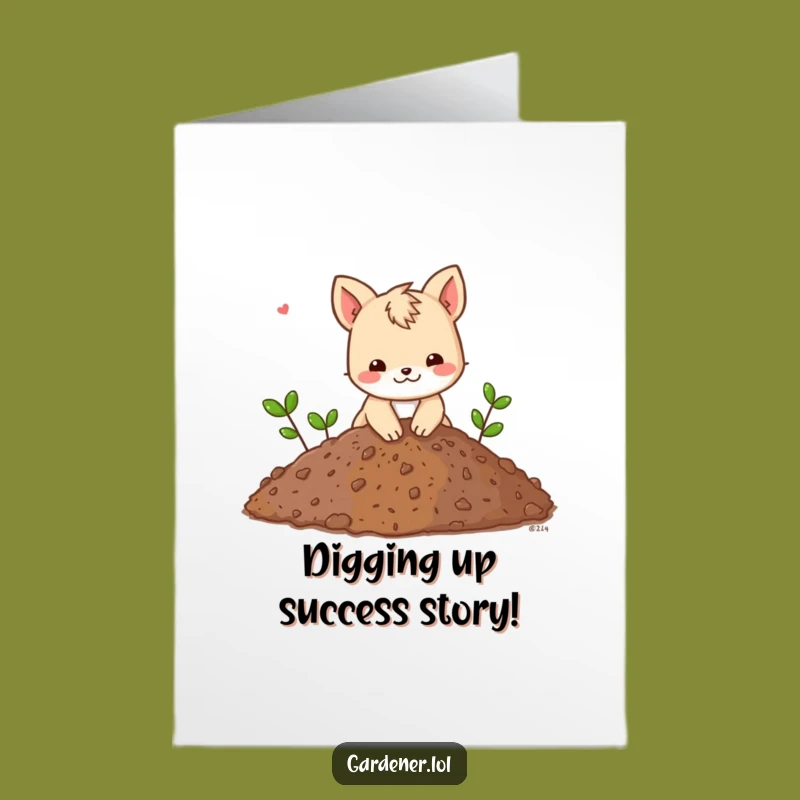 Free Printable Animal Congrats Card: Digging for Success Downloadable
