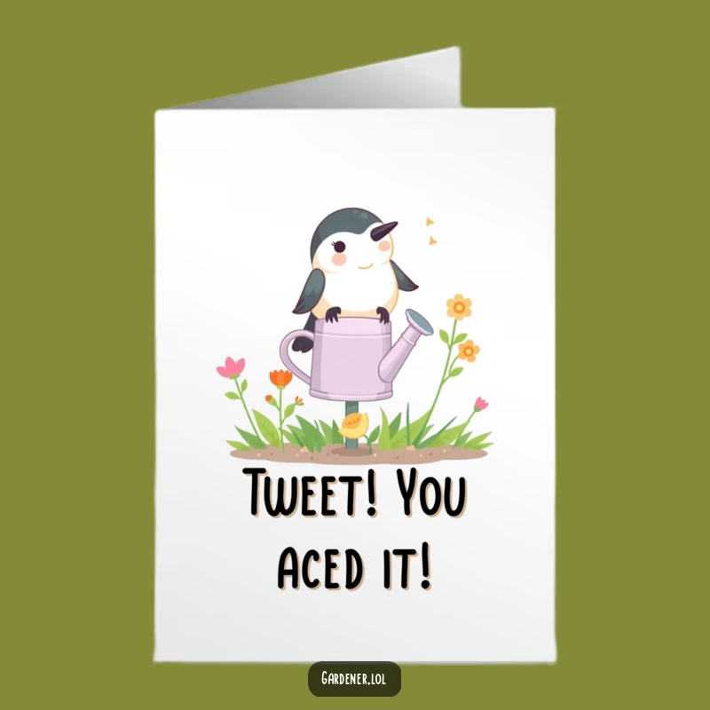Free Printable Chickadee Gardener Congratulations Card - Joyful Downloadable DIY Greeting