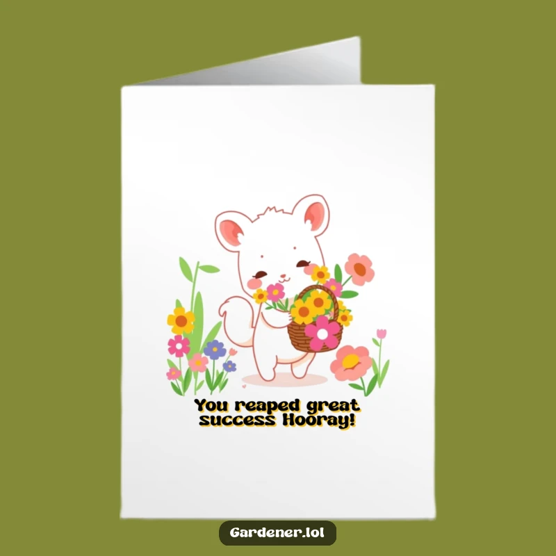 Free Printable Congrats Card: Flower Animal for a Blooming Downloadable Gift