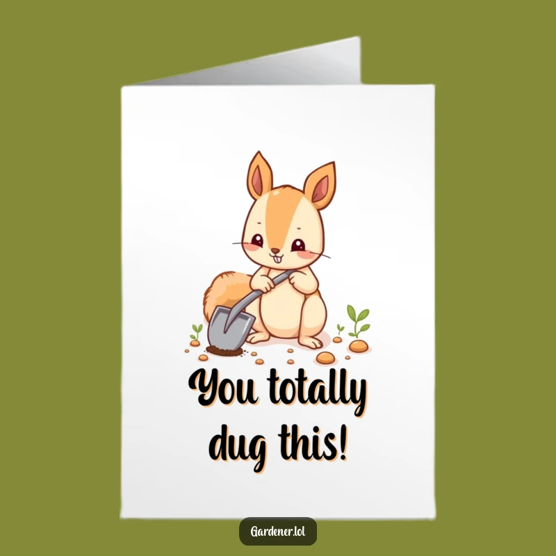 Free Printable Congrats Card: Humorous Squirrel Planting Success, Amazing Downloadable Gift