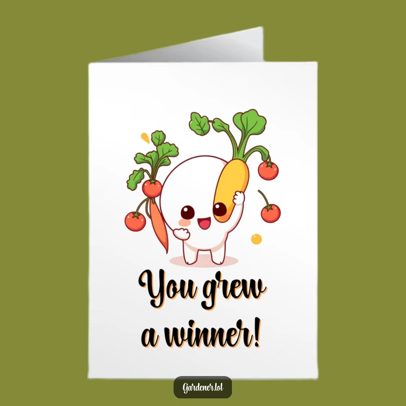Free Printable Congrats Card: Humorous Veggie Achievement, Downloadable Gift for Winners