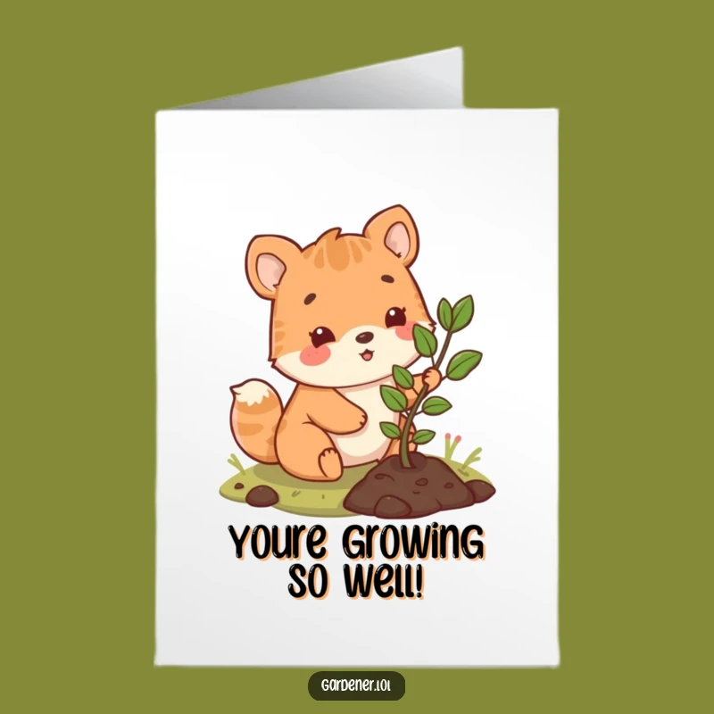 Free Printable Congratulations Card: Planting Animal Success, Downloadable DIY Gift of Growth