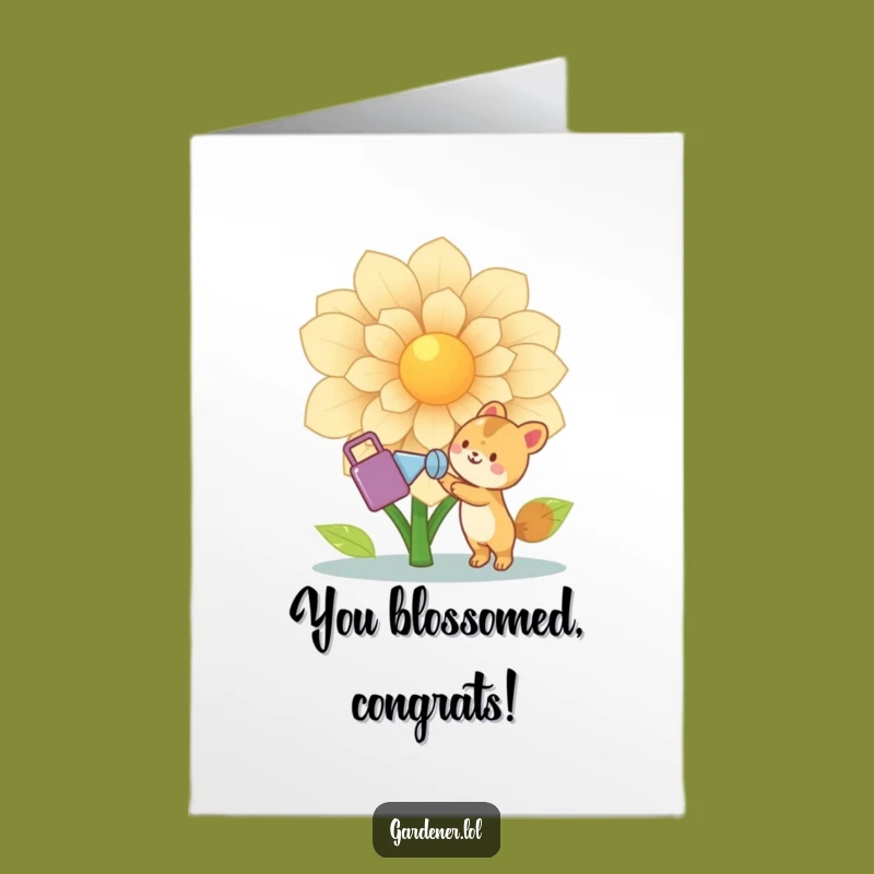 Free Printable Gardener Congrats Card: Funny Downloadable for New Beginnings