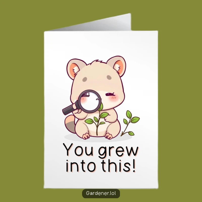 Free Printable Congrats Card: Funny Animal Botanist - Downloadable & Print at Home