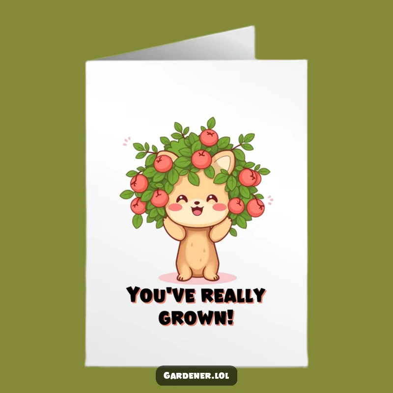 Funny Free Printable Congratulations Card: Animal Pruning Bush - DIY Download
