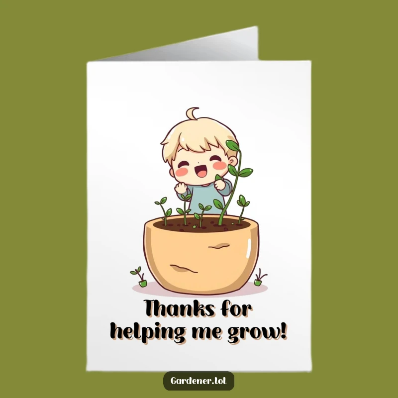 Free Printable Thank You Card: Cheerful Gardener, Funny Downloadable Gift